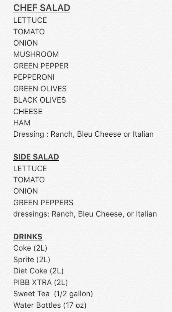 Pizza On Your Wheels Menu image 2