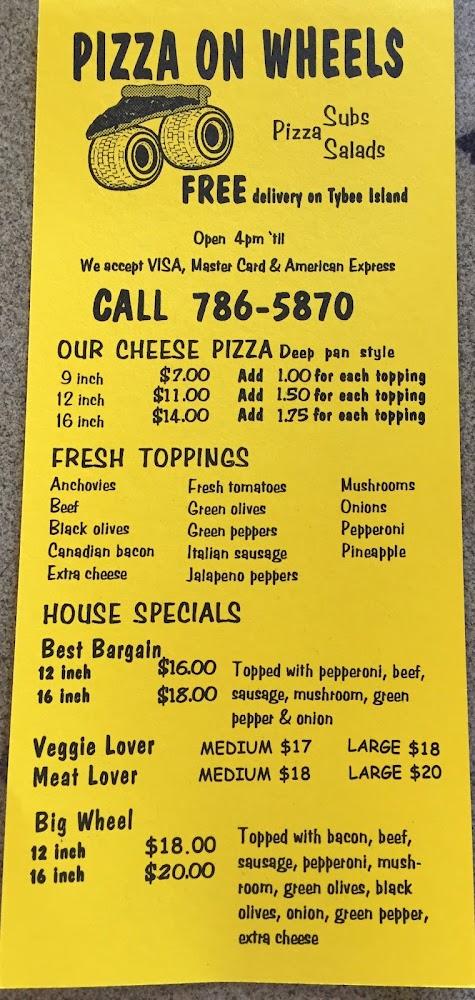 Pizza On Your Wheels Menu image 4